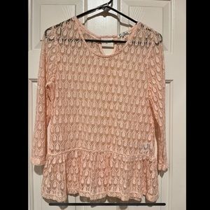 Light Pink long sleeve never worn, sheer but beautiful